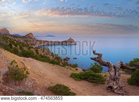 Summer Rocky Coastline Of Novyj Svit Reserve (crimea, Ukraine, Capchik Cape).