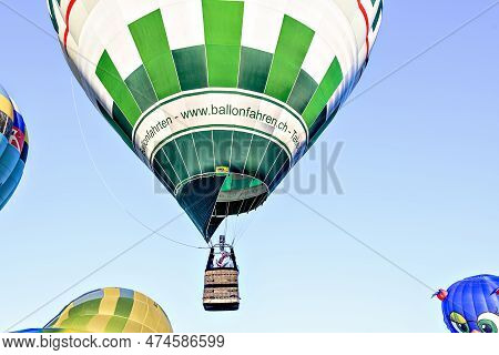 Igualada, Barcelona, July 07 de 2022. 26th European Balloons Festival. Concentration of hot air balloons