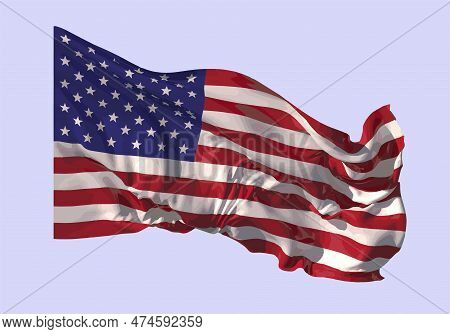 Rectangular Panel With Horizontal Equal-sized Alternating Seven Red And Six White Stripes. There Are