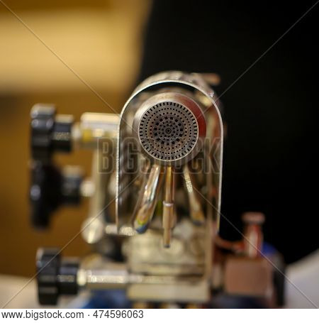 A Close-up Of A Burner For Finishing Glass Blanks In A Glass Distillery.