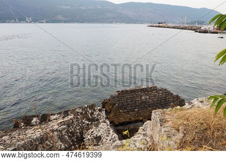 Fort Mezaluna Mesaluna Citadel Citadela Montenegro Herceg Novi. The Ruins Of An Ancient Stone Fortre