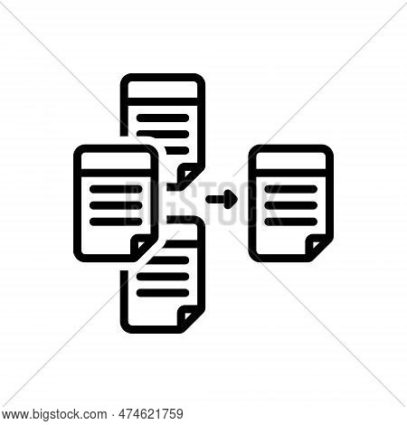 Black Line Icon For Briefly Shortly Succinctly Summarily Summary Jotting Brevity Summarization Abbre