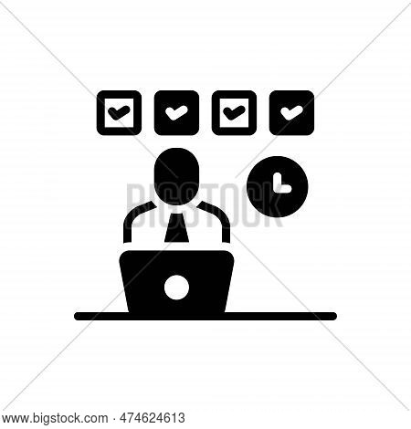 Black Solid Icon For Duty Responsibility Obligation Burden Business Employment Professional Office W