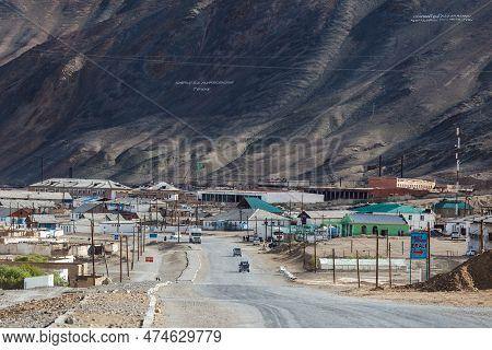 Murghab, Tajikistan - Circa June 2017: Beautiful View Of Murghab Village In Tajikistan Circa June 20