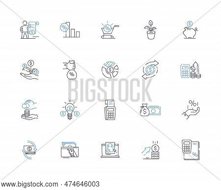 Sales System Outline Icons Collection. Sale, System, Automated, Process, Ordering, Tracking, Purchas