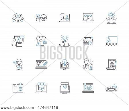 Marketing Plan Outline Icons Collection. Strategy, Tools, Budget, Promotion, Research, Analysis, Obj