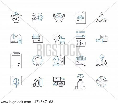 Strategy And Planing Outline Icons Collection. Strategy, Planning, Designing, Analysis, Outline, Sce
