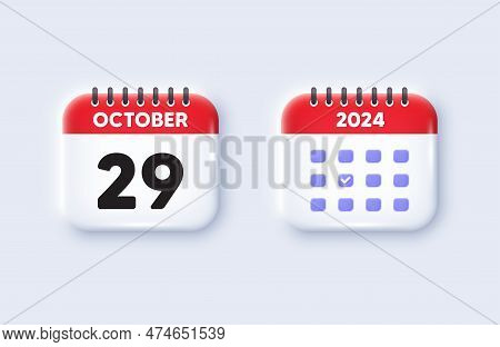 Calendar Date 3d Icon. 29th Day Of The Month Icon. Event Schedule Date. Meeting Appointment Time. 29