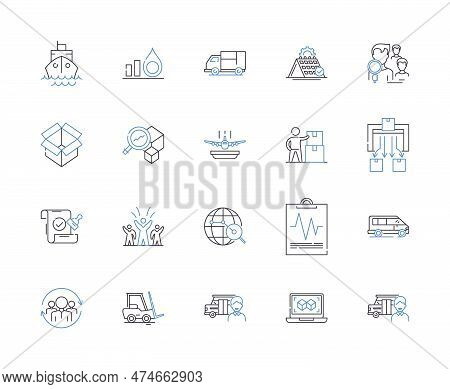 Courier Services Outline Icons Collection. Courier, Services, Delivery, Shipping, Logistics, Mail, P