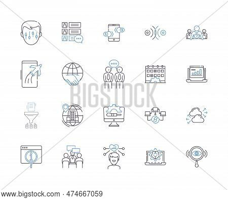 Personal Development Outline Icons Collection. Growth, Learning, Self-improvement, Goals, Reflection