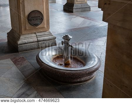 Karlovy Vary, Czech Republic - Ca. May 2022: Hot Spring Pramen Rusalka Or Fountain No. 7 In The Spa 