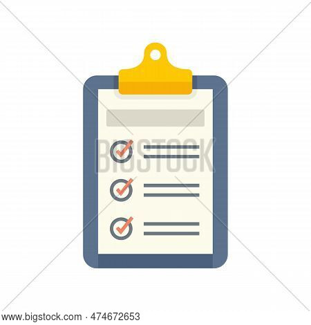 Syllabus Daily Clipboard Icon. Flat Illustration Of Syllabus Daily Clipboard Icon Isolated On White 