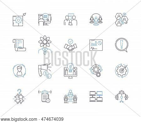 Personal Development Outline Icons Collection. Growth, Learning, Self-improvement, Goals, Reflection