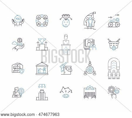 Factory Workflow Outline Icons Collection. Factories, Workflow, Production, Manufacturing, Process, 