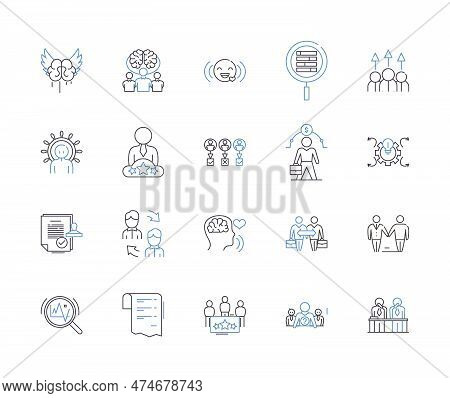 Company Team Outline Icons Collection. Company, Team, Corporate, Group, Staff, Members, Employees Ve