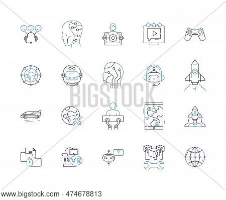 Software Development Outline Icons Collection. Software, Development, Coding, Programming, Debugging