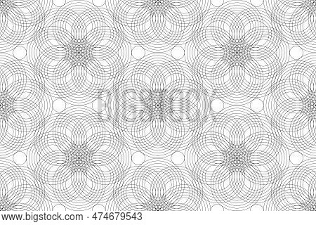 Seamless Pattern Design Mandala Of Sacred Geometry Background. Round Geometric Arabesque, Textile Or