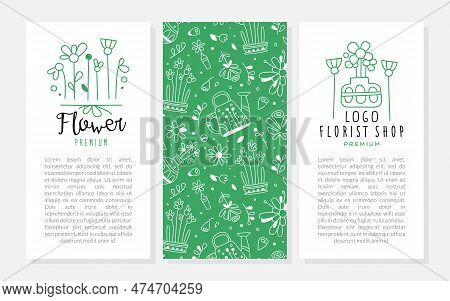 Flower Shop Logo Design Template. Floral Boutique, Studio, Landscape Designer, Wedding Florist Flyer