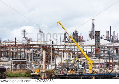 Oil Refinery In Beaumont, Port Arthur, Usa.