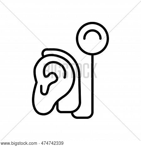 Cybernetics, Cochlear Implant Vector Illustration. Simple Line Style For Web And App.