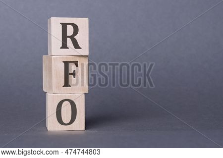 Request For Offer- Rfo Text On Wooden Block, Gray Background