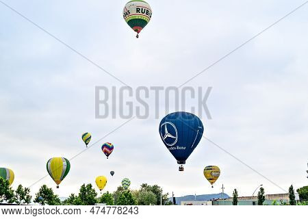 Igualada, Barcelona, July 07 De 2022. 26th European Balloons Festival. Concentration Of Hot Air Ball