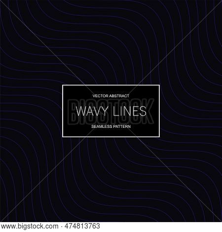 Vector Creative Seamless Striped Wave Pattern. Dark Endless Curve Texture. Black Repeatable Minimali