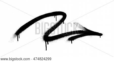 Graffiti Arrow With Overspray In Black Over White.