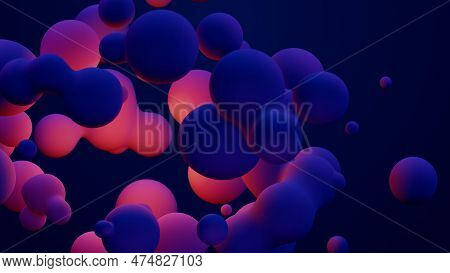 Metaverse 3d Render Morphing Animation Pink Purple Abstract Metaball Metasphere Bubbles Art Sphere B