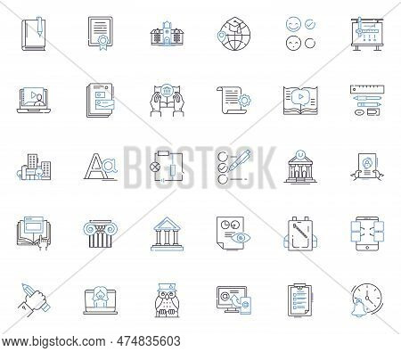 Campus Line Icons Collection. University, Education, Community, Learning, Culture, Diversity, Facili
