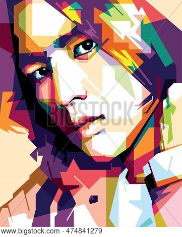 Singer Suga Is From Korea Wpap Vector Popart Colorful Illustration Design With Abstract Background