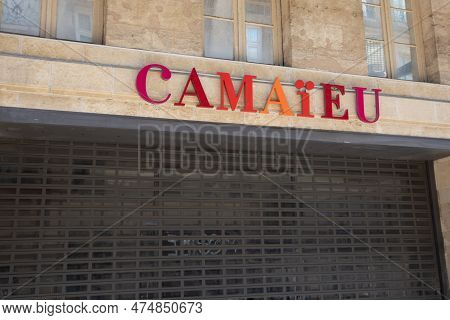 Bordeaux ,  Aquitaine France - 04 17 2023 : Camaieu Logo Brand Closed Store Camaïeu Sign Text Facade