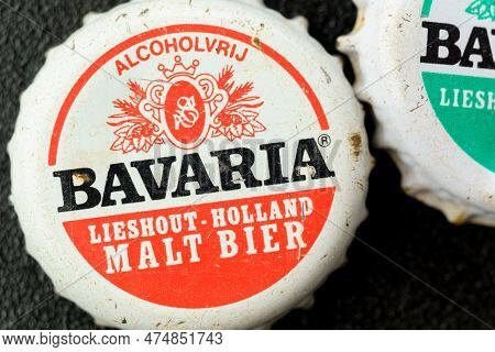 Tyumen, Russia-february 15, 2023: Old Cap From Beer Bavaria Inscription, Lifeshot Holland, Malt Bier