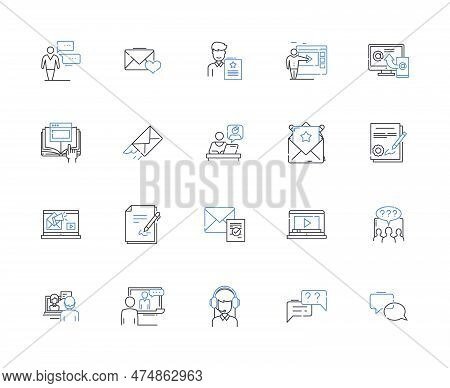 Keeping In Touch Line Icons Collection. Connection, Communication, Friendship, Update, Bonding, Reco