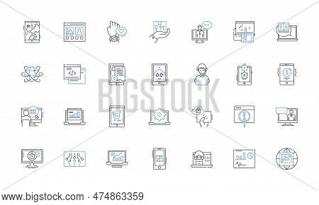 Platforms Line Icons Collection. Platform, Nerk, Infrastructure, Interface, Integration, Marketplace