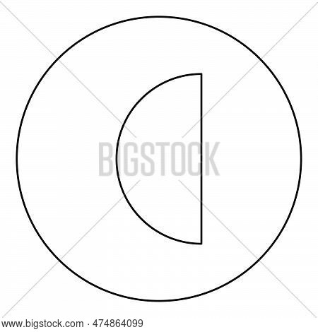 Part Circle 1/2 2 Two Icon In Circle Round Black Color Vector Illustration Image Outline Contour Lin