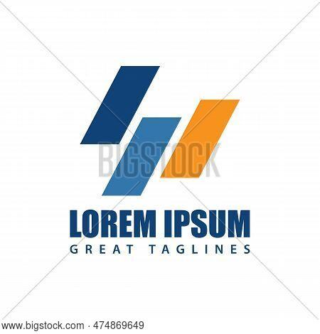 Abstract Square Rectangle Lined Up Logo Vector Icon Illustration. Corporate Business Abstract Square
