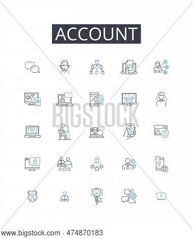 Account Line Icons Collection. Diversification, Assets, Portfolio, Mutual, Returns, Bonds, Equity Ve