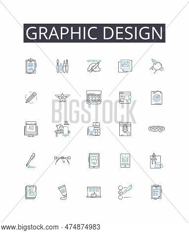 Graphic Design Line Icons Collection. Web Development, Game Design, Brand Management, Digital Art, S