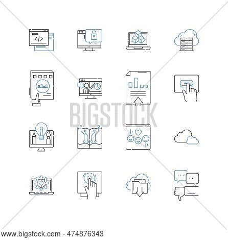 Mobile Applications Line Icons Collection. Efficiency, Innovation, Accessibility, Convenience, Speed