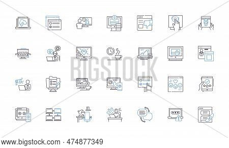 Customer Acquisition Line Icons Collection. Prospecting, Marketing, Outreach, Conversion, Acquisitio