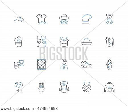 Wardrobe Line Icons Collection. Fashion, Storage, Closet, Organization, Style, Clothing, Hangers Vec