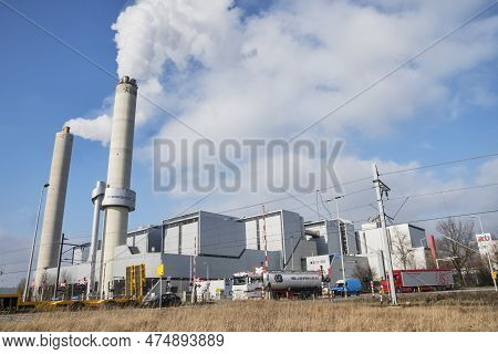 02-11-2023..amsterdam,the Netherlands,aeb Amsterdam. Waste Energy Company With Smoke Coming From Chi