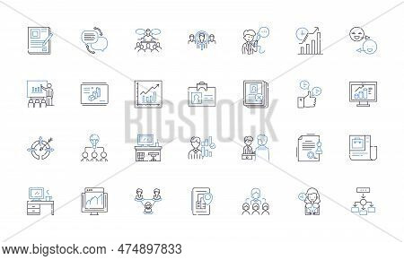 Business Connections Line Icons Collection. Nerking, Alliances, Relationships, Collaborations, Partn
