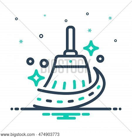 Mix Icon For Cleaner Swabber Sweeper Cleanser Broom Shine Glow Road Clean-surface