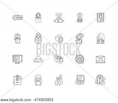 Principal Operator Line Icons Collection. Leader, Executive, Manager, Director, Ceo, Boss, Superviso