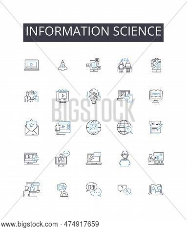 Information Science Line Icons Collection. Political Science, Social Psychology, Economic Policy, Co