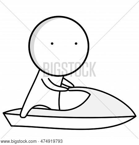 Man On The Sea On A Jet Ski