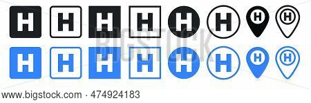 Hospital Icon Vector. Clinic, Medical Center, Or Medical Emergency Icon.