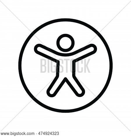 Accessibility Icon Vector. Black Vector Line Illustration.